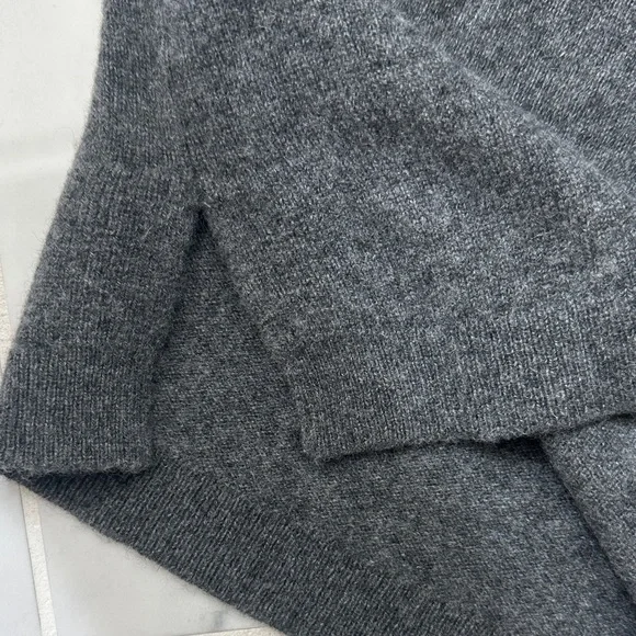 J Crew 100% Cashmere Turtleneck Sweater sz L Dark Grey - Picture 7 of 12